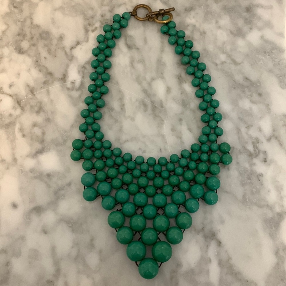 Green Statement Bib Necklace - Unbranded